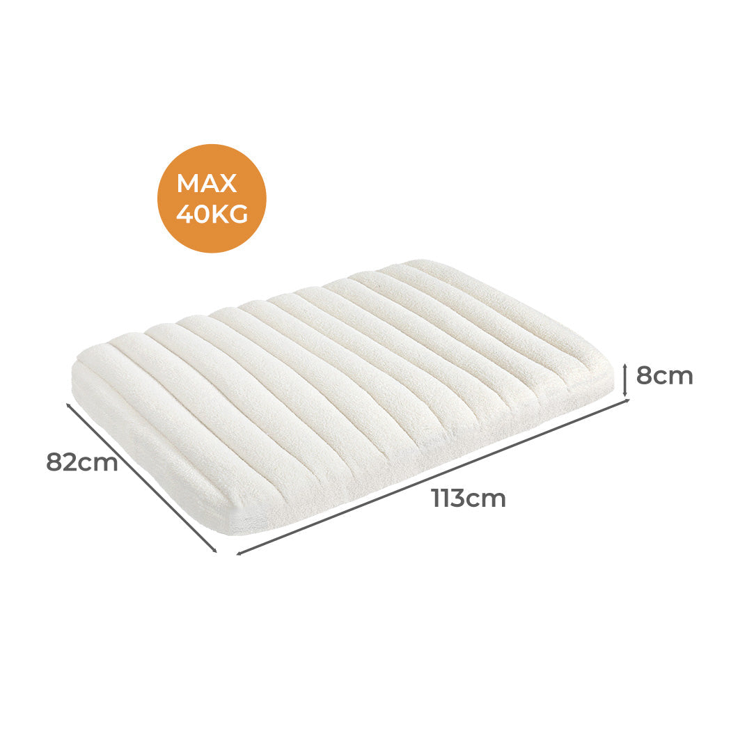 Pawz XL Size Orthopedic Dog Bed with Sherpa Plush Removable Cover in White