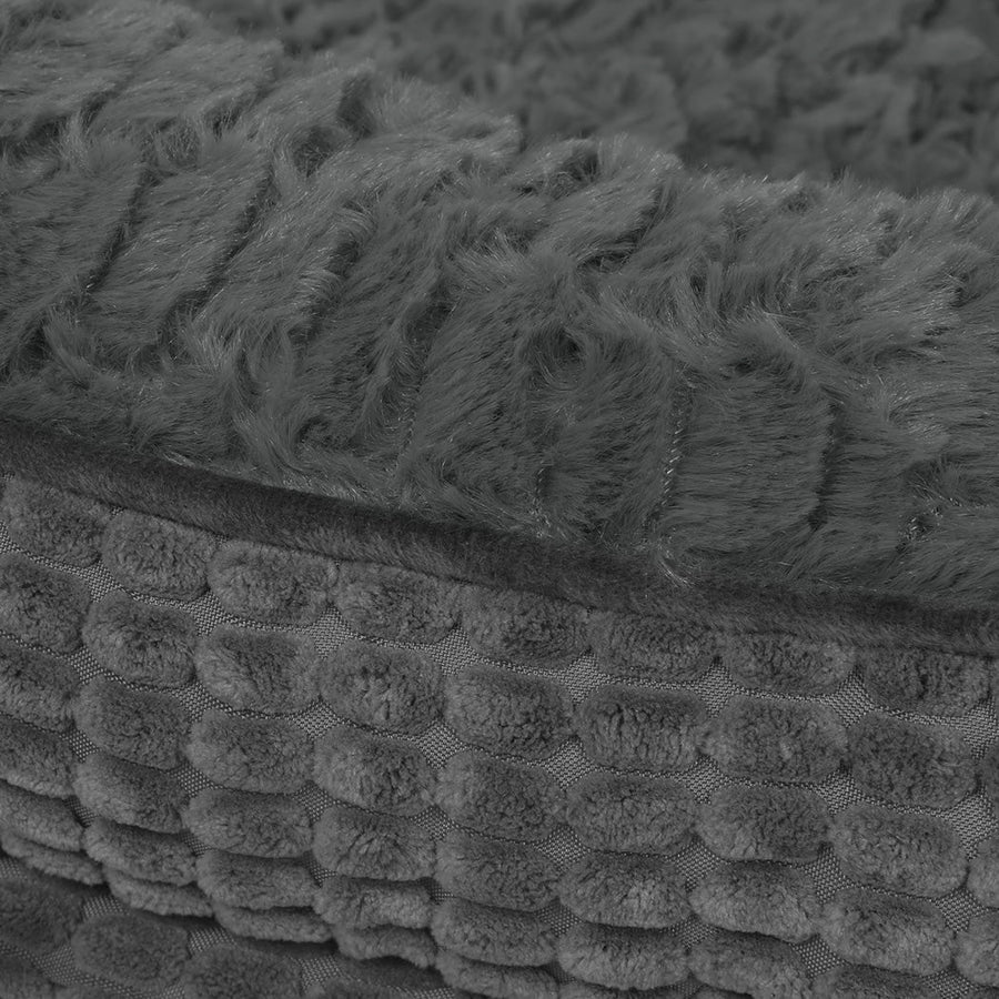 Pawz Orthopedic Plush Dog Bed Soft Washable Pet Bed Grey Cosy Cushion L Size