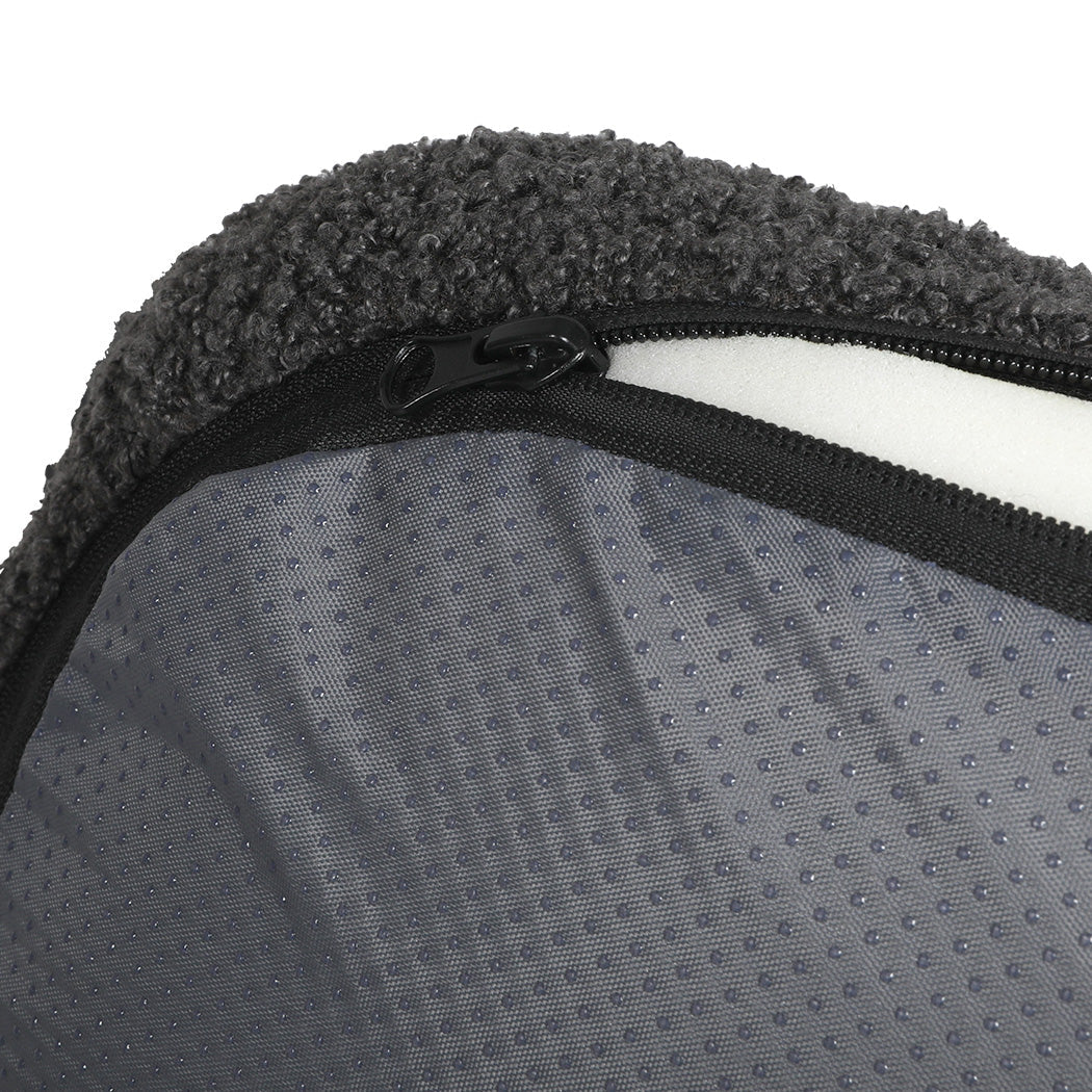 Pawz L Size Orthopedic Dog Bed with Sherpa Plush Removable Cover in Grey